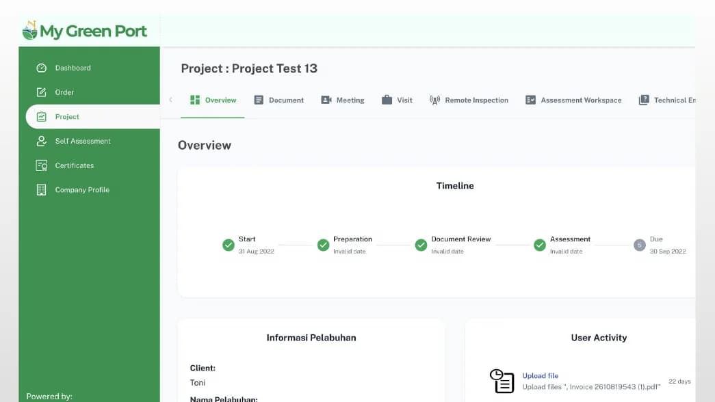 Green Port Assessment Web Platform image 4