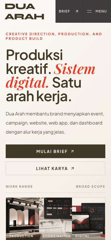 Dua Arah Production Website image 2