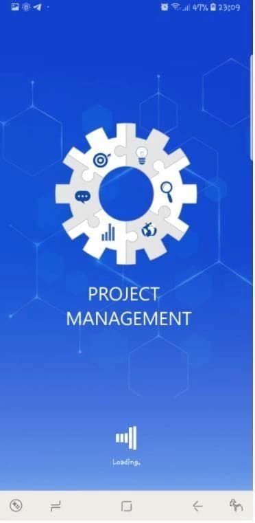 Project management mobile app splash screen